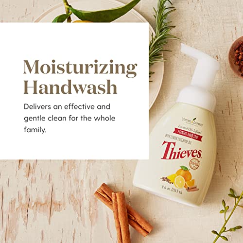 Young Living Thieves Foaming Hand Soap 8 fl oz, Pack of 2 - Essential Oils - Gentle Cleansing, Refreshing Aroma, Powerful Moisturizers for Dry Skin, Hygienic Hands, Anti-bacteria