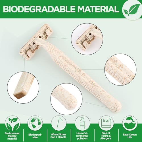 50Pcs Eco-friendly Disposable Razors Men|Safety Razor Dermaplaning Razors for Men & Women Shaving Body Facial Hair Shavers Facial Hair Remover for Women