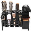 Wall Mount Hair Tool Organizer, 6-Slot Holder for Clippers, Dryers & Brushes, Save Counter Space, All-in-One Storage Rack for Bathroom & Salon, Black