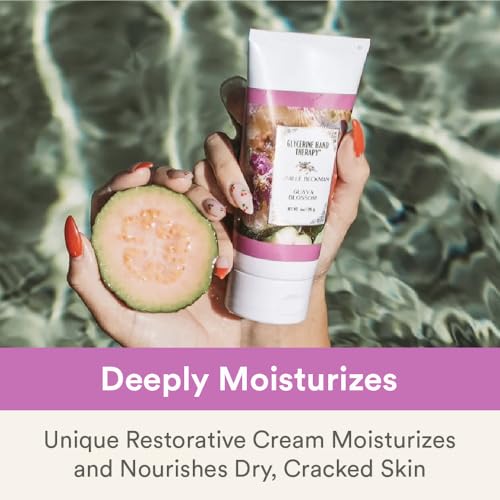 Camille Beckman Glycerine Hand Therapy Cream, Guava Blossom, Ultra Moisturizing Hand Cream for Dry, Cracked Hands, Non-Greasy, Paraben-Free, Made in USA, 6 Ounce