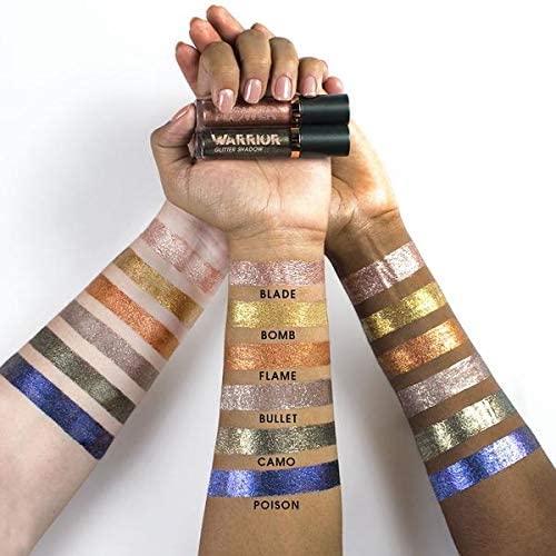 Flower Beauty Warrior Glitter Liquid Eyeshadow, LongLasting HighImpact Shimmer for Eyes, Cruelty Free Makeup, Flame, 0.13 Oz