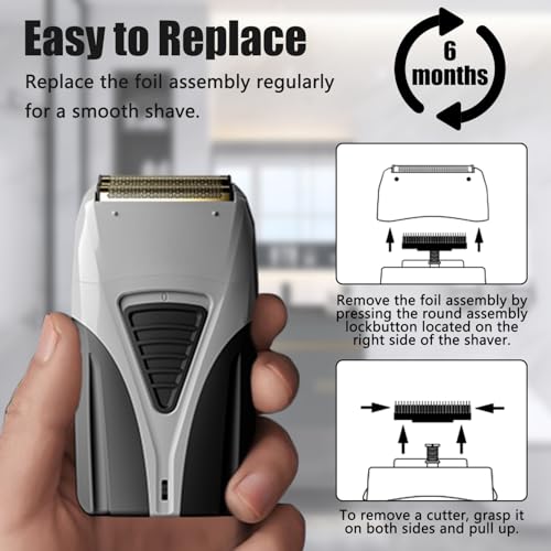 Foil Shaver Replacement Fit for Andis Model TS-1 TS-2 17150 17200 17235 Pro Foil Shaver, Replaces #17155 17160 17280 Foil and Blades -Profoil Lithium Shaver Head Parts- Hypoallergenic Gold Foil-3 Pack