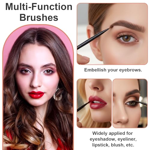 300PCS Disposable Angled Eyebrow Brushes, Bulk Brow Tint Brushes, Eye Makeup Brush Eyeliner Brush Tinting Flat Tapered Eyebrow Concealer Brush for Women Girls Salon Beauty Cosmetic Tool