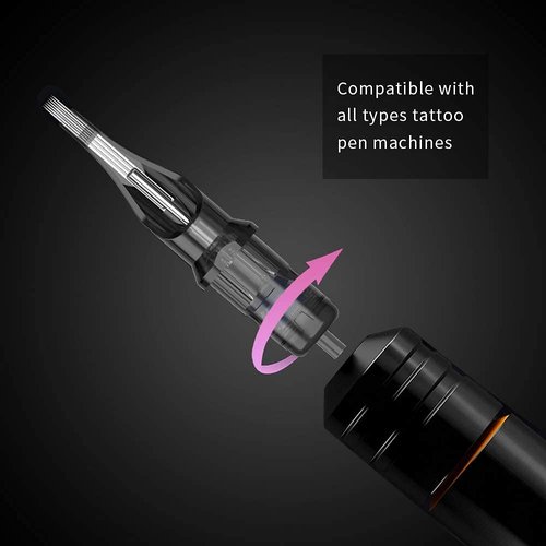 Romlon Tattoo Cartridge Needles - 80Pcs Disposable Mixed Sterilized Tattoo Needles Single Stack Magnum 1205M1 1207M1 1209M1 1211M1 Size for Tattoo Machine Tattoo Kit Tattoo Supplies