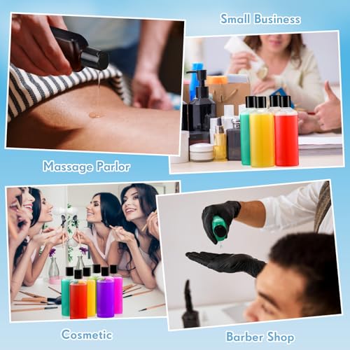 Domensi 50 Pcs Travel Bottles Bulk Empty Plastic Bottle 6.8oz Clear Refillable Squeeze Travel Containers Reusable Cosmetic Shampoo Containers with Disc Cap for Hand Sanitizers Lotions (Black Lid)