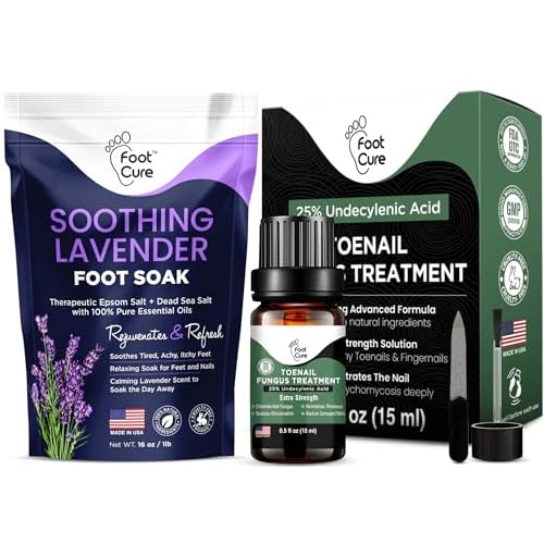 Soothing Lavender Foot Soak with Epsom Salt - Best Toenail Treatment, & Softens Calluses - Soothes Sore & Tired Feet, Toenail Extra Strength Solution