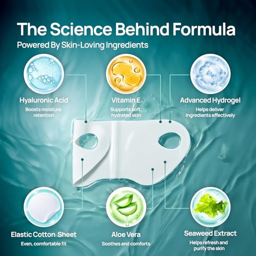 PLANTIFIQUE V-Line Collagen Mask for face 20 PCS | Chin Strap for Women & Men | V Line Lifting Mask with Collagen and Hyaluronic Acid V Shape Face Tape Chin | Skin Firming