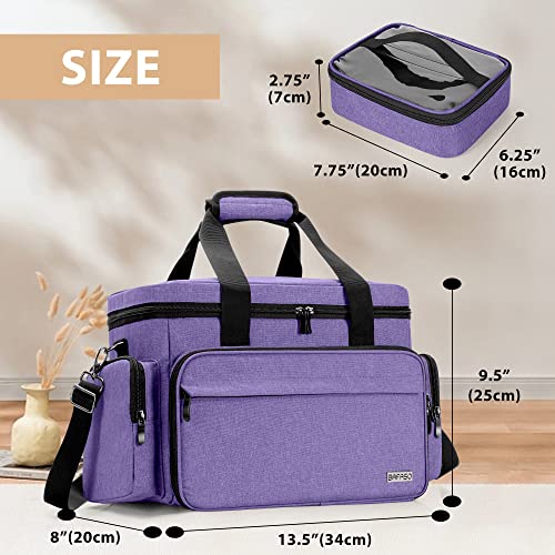 BAFASO Large Makeup Bag with 2 Removable Pouches and Detachable Dividers, Multifunctional Cosmetic Bag to Keep Makeup and Hair Supplies (Patent Pending), Purple