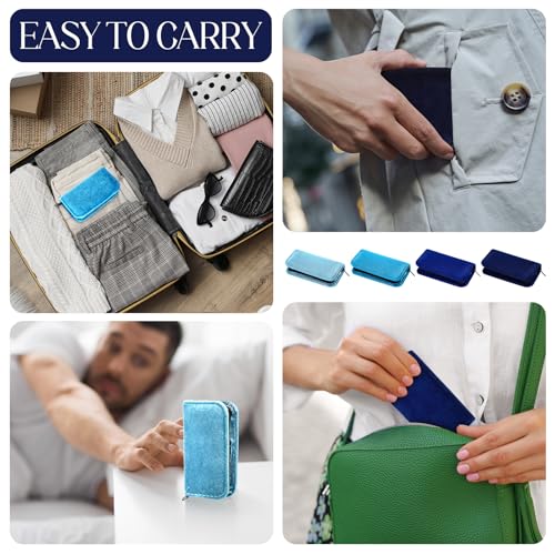 Coume 24 Sets Mini Manicure Set Bulk for Women Men Gifts for Coworkers Nail Grooming Kit 8 in 1 Nail Clippers Kit Luxurious Travel Case Stainless Steel Nails Clipper Set(Blue Series)