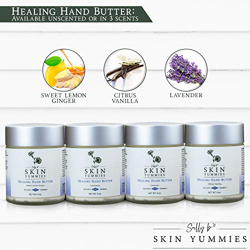 Sally B¡¯s Unscented Hand Lotion for Dry Hands - Non-toxic Dry Cracked Hands Repair for Severely Dry Hands/Redness Relief/Shea Butter/Jojoba and Olive Oil/EWG Verified/ 4 oz (unscented)