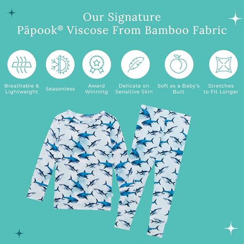 Posh Peanut Boys Pajamas - PJs for Kids Made of Soft Viscose from Bamboo, Long Sleeve Toddler PJs & Matching Boys Pajama Sets