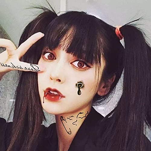 Halloween Tattoos Day of the Dead Temporary Tattoos Face Fake Stickers for Halloween Party Decoration 9sheet Spider Scar Skull Body Makeup Decals