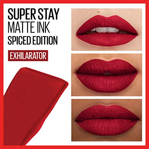 MAYBELLINE Super Stay Matte Ink Liquid Lipstick Cherry Brown Composer & Ruby Red Exhilarator, Long Lasting High Impact Color, Up to 16H Wear, 1 Count Each
