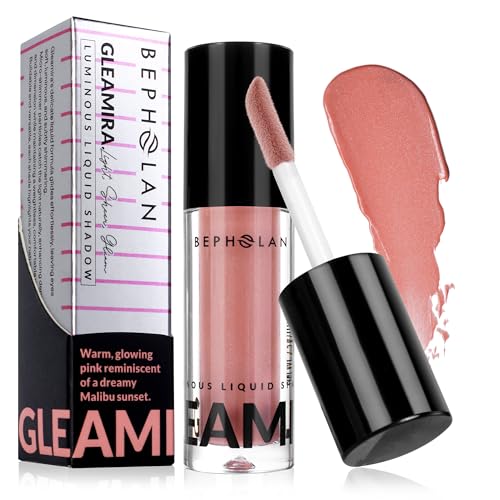 BEPHOLAN Rose Pink Liquid Eyeshadow With Subtle Shimmer.Waterproof,Long-Lasting, Neutral Naked Smooth Creamy Eyeshadow Lightweight(Malibu Sunset 04#)