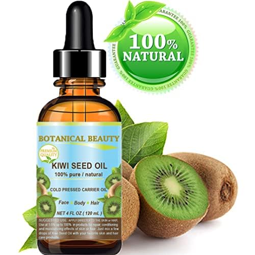 Botanical Beauty KIWI SEED OIL. 100% Pure Natural Undiluted Virgin Cold Pressed Carrier Oil for Face, Skin, Body, Hair, Nail Care (4 Fl Oz)