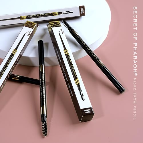 EBIN NEW YORK Micro Brow Pencil Natural Brown ? Fine Tip Brow Pencil with Smooth Application & Built-In Blending Brush