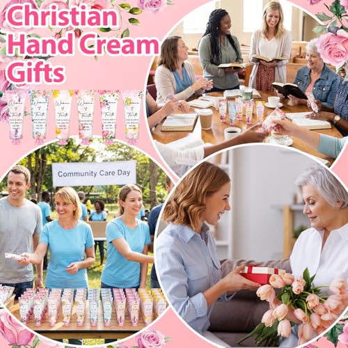 Loopeer 72 Pcs Christian Hand Cream Gifts for Women Bible Verse Scripture Hand Lotion Religious Party Favors Church Prayers Gifts for Women Day First Time Visitors Bridal Shower Mom Teacher Employee