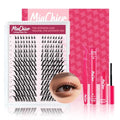 Fox Eye Lash ClustersKit, Easy for Beginners Individual Lashes, Cat Eye Lashes, 8-18mm C Curl 112pcs, Home DIY Lash Extensions, Waterproof Bond and Seal, Remover and Lash Tweezers