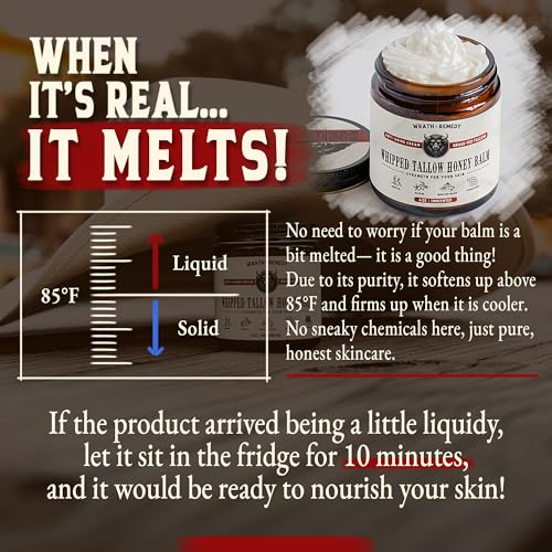Organic Beef Tallow for Skin - 4 OZ (Vanilla) ? Grass Fed Beef Tallow for face + Body ? US-Made Whipped Tallow and Honey Balm Moisturizer for Dry and Sensitive Skin, Eczema, Rosacea (No Additives)