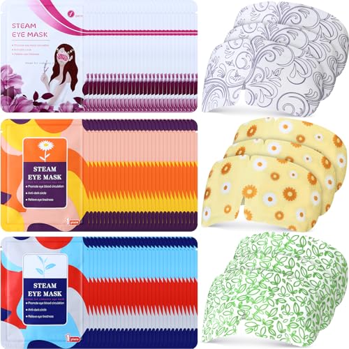 144 Packs Steam Eye Mask Disposable Self Heating Eye Mask for Dry Eyes Spa Warm Sleep for Home Office Travel Eyestrain Relieve