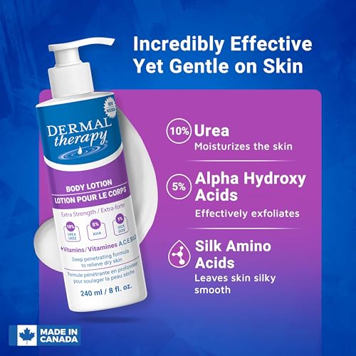 Dermal Therapy Extra Strength Body Lotion ? Hydrating Formula with 10% Urea and 5% Alpha Hydroxy Acids | Helps Smooth and Moisturize Dry Skin | 8 fl oz (2-Pack)
