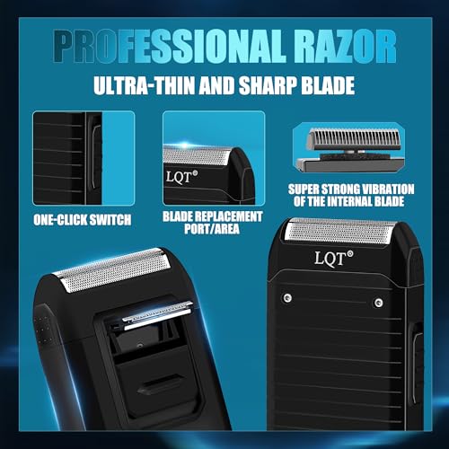 Professional Men¡¯s Grooming Kit, Barber-Grade Cordless Hair Clipper, Beard Trimmer & Shaver Set with High-Speed Motor, USB Fast Charging, LED Display, Salon & Home, Gifts for Men, Gradient Blue
