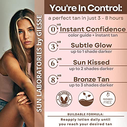 Sun Laboratories By Ultra Dark Self Tanning Lotion 4 oz - Organic Sunless Tanner for Dark Tones, Long Lasting Sun Labs Sun Self Tanner, Ideal for Tanning Bed and Sunless Tanning