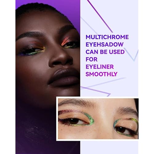Chameleon Eyeshadow Liquid Glitter Eye Makeup, Glitter Eyeshadow Intense Color Shifting Long Lasting with No Creasing, Quicky Dry & High Pigmented Shimmer Eye Shadow, Coral