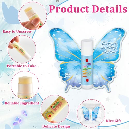 30 Pack Christmas Teacher Appreciation Gifts Bulk Thank You Moisturizing and Nourishing Lip Balm Gifts for Winter Xmas Women Man Employee Staff Appreciation Teacher Team Baby Shower Party Supplies