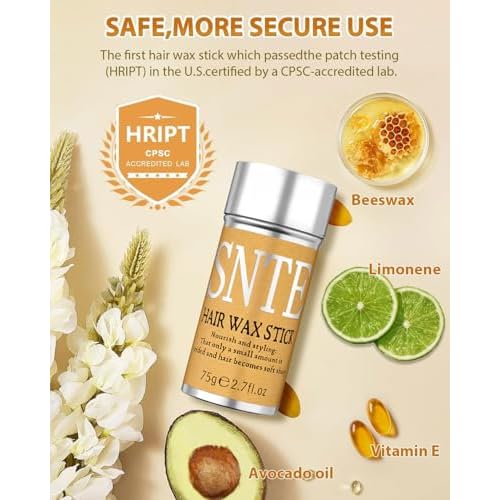 Samnyte Hair Wax Stick, Hair-Styling Waxes, Nourishing Accessories - Slick Stick for Women & Kids, Gel Tamer for Flyaways, Bun Maker & Styling Cream, 2.7 Fl Oz