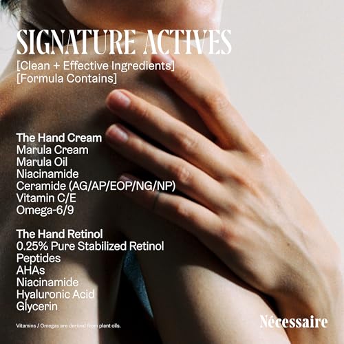 N?cessaire The Hand Duo ? The Hand Cream + The Hand Retinol Treatment Gift Set for Dry Hands ? Daily Moisture + Nighttime Repair with Ceramides, Peptides & Retinol ? 2 x 2.2 oz