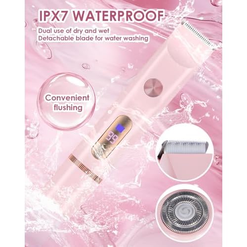 Bikini Trimmer for Women, 2-in-1 Women Electric Shaver, Type-C Rechargeable Pubic Hair Shaver Wet & Dry Waterproof, Dual Head Body Hair Remover for Sensitive Skin?