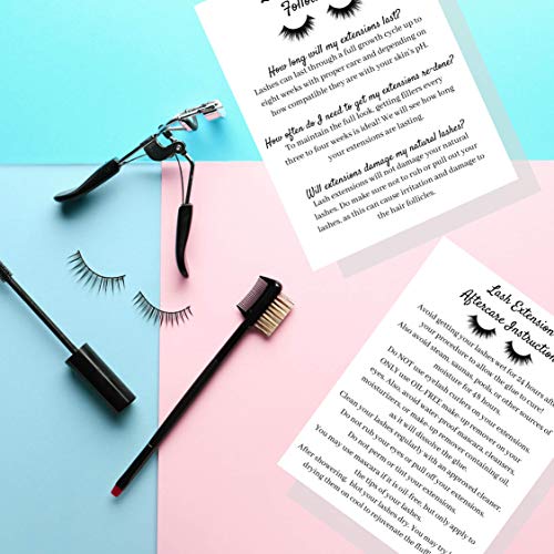 Lash Extension Aftercare Instruction Cards for Clients | Post Card Size 4.25 x 5.5¡± inches | 30 pack | Minimalist Black and White for Lash Artist Techs Client Business Cards