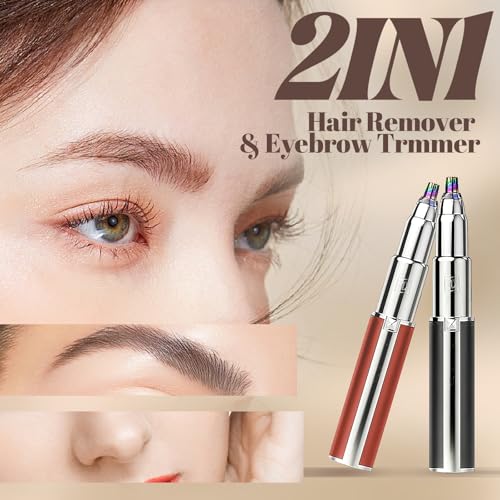 epilator Portable Nose Hair for Women and Compact Nose Trimmer and Eyebrow Trimmer for Women (Red)