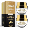Clear Beauty 24K Gold & Collagen Face Moisturizer - Dermatologist Tested, Anti Aging, Korean Skin Care - Hydrates, Firms, Smooths For Youthful Skin - Vegan, Clean Beauty - Duo Pack