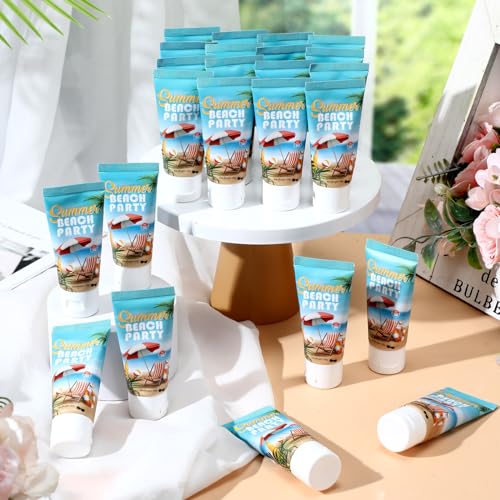 36 Pcs Mini Sunscreen Bulk for Summer Party Wedding SPF 30 Water Resistant Sunscreen Lotion Bulk 1oz Travel Size for Thank You Gifts Wedding Party Supplies (Beach)