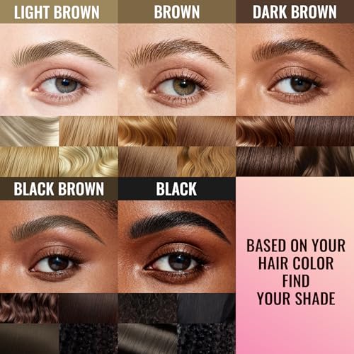 Vevivia Eyebrow Pen - Eyebrow Gel Clear, Dual-Ended Eye Brow Pencils for Women with 4-Fork-Tip and Precise Brush-Tip for Natural Hair-Like Strokes, Last All Day Eyebrow Pencil, Light Brown