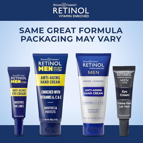 Retinol Men Anti-Aging Hand Cream For Younger Looking Hands Men Eye Cream Reduces Puffiness & Dark Circles, Boost Hydration & Minimize Visible Signs Of Aging