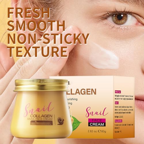 Snail Collagen Face Cream - Hydrating Anti-Wrinkle and Rejuvenating Cream, Collagen Snail Rejuvenation Face Cream for Women