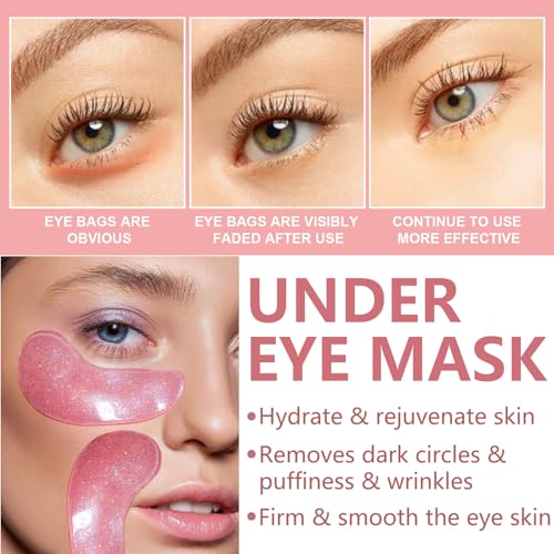 30 Pairs Lip Mask & Eye Mask,Under Eye Patches for Puffy Eyes,Moisturizing Spa Labial Lip Masks,Reducing Fine Lines,Bachelorette Party Favors,Bulk Gifts,Small Gift,Bridesmaid Gifts,Mother's Day Gifts
