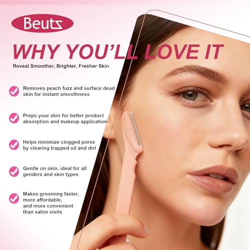 Face Razor for Women, 69Pcs Dermaplane Razor for Facial Hair Removal, Precision Eyebrow Razor with Safety Cap, Gentle Face Shaver for Dermaplaning & Exfoliation