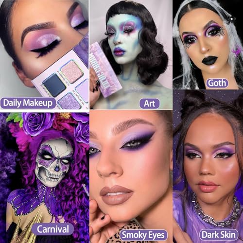 Purple Eyeshadow Palette, Pigmented Matte Shimmer Lavender Lilac Eye Shadow Pallet for Green Eyes,Bright Long Lasting Metallic Multichrome Violet Pink Makeup Pallet for Daily,Smoky,Carnival, Blendable