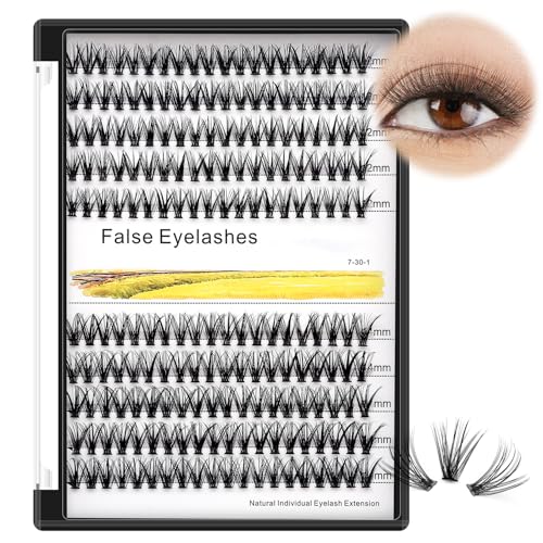 ¡æVAYATOR False Eyelashes Kit/Eyelashes Cluster,7D/10D/20D/30D/40D/50D 200pcs D Curl 8-20mm Mixed Packaging Individual Eyelashes Extension Makeup Tools Easy Grafting (20D-12mm-14mm Mixed)