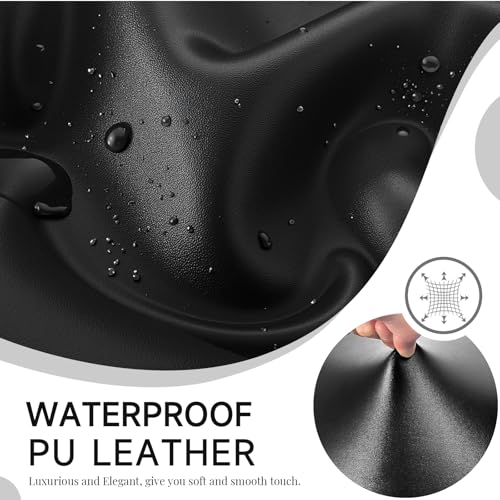 PU Leather Massage Table Cover Wipeable Vinyl Massage Table Cover Waterproof & Oilproof Lash Bed Covers Fitted 32" Wide (Black, 1 PCS)