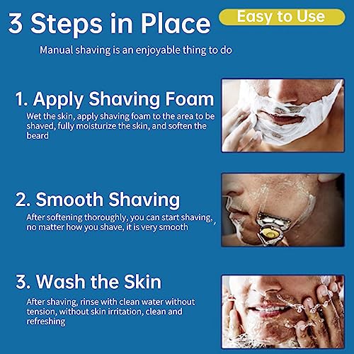 Upgrade 7-Blade Razor for Men, 7 Layers of Razor Blades, 1 Razor Handle + 3 Blade Refills, Dual Lubrication & Precision Trimmer, Lubrastrip for Comfortable Shave