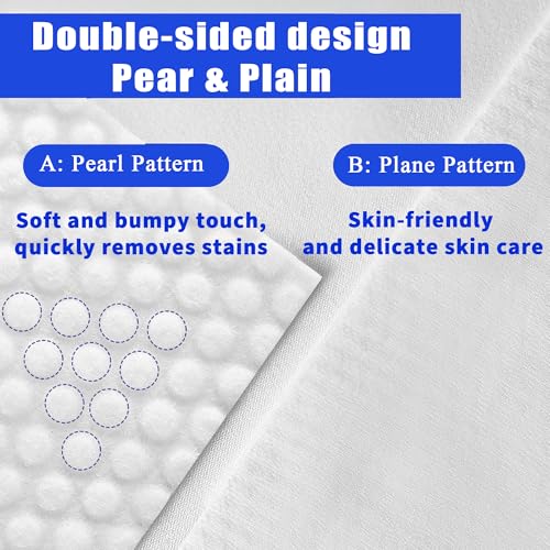 400 Count Disposable Face Towel, Dual-Textured Clean Wipes ? Dry/Wet Use, Ultra-Soft Facial Towels, Lint-Free Face Towel Disposable for Women Cleansing, Makeup, Travel