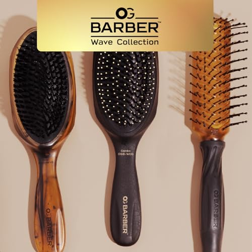 Olivia Garden Barber Wave Brush Collection ? Vegan Boar & Combo Bristle Variations, Palm, Tunnel, Fade Brushes