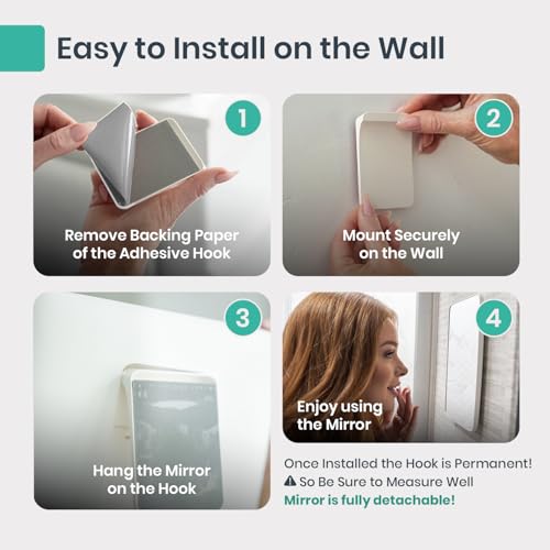 Mavoro 7x9 Travel Mirror | Small Wall Adhesive Mirror | Peel and Stick Wall Mount Travel Make up Mirror | Real Glass Vanity Mirror with Stand