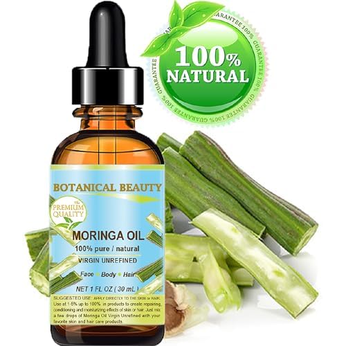 Botanical Beauty MORINGA OIL Moringa oleifera WILD GROWTH Himalayan 100% Pure Natural Undiluted Virgin Unrefined for Face, Skin, Hair, Lip, Nails (1 Fl Oz)