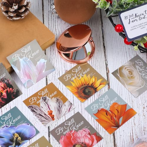 36pcs/12sets Christmas Christian Mirror Gifts for Women Bulk Bible Verse Cards with Makeup Compact Pocket Mirror Religious Christmas Church Party Favors for Xmas Stocking Stuffers Women